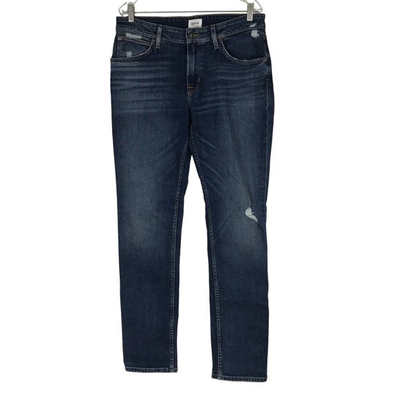 HUDSON - MEN'S 33 - BLUE DENIM BLAKE SLIM STRAIGHT COTTON BLEND JEANS - Picture 1 of 8